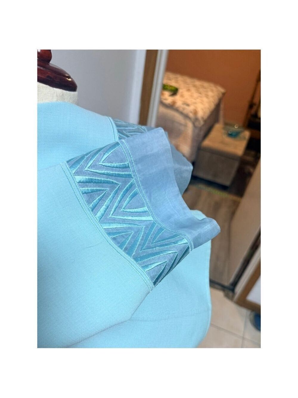 Vintage baby blue suit. Italy.size 46 women's skirt top. Large - Picture 10 of 16
